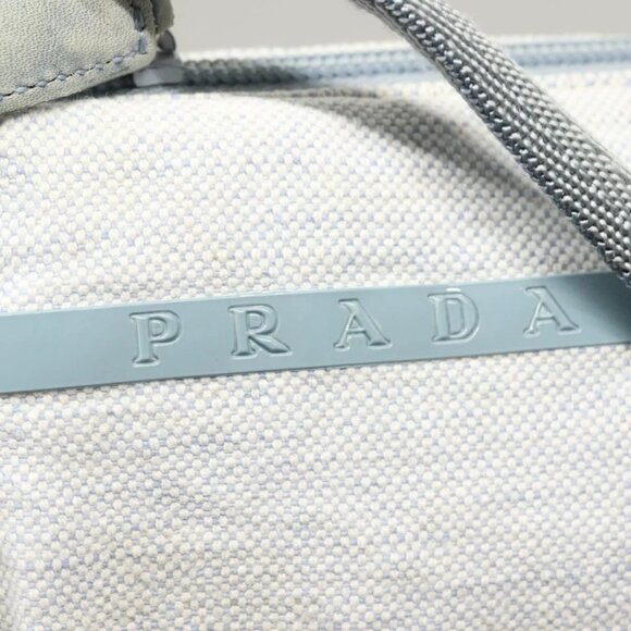 PRADA Sports Accessory Pouch Canvas Light Blue Silver Auth - Picture 10 of 16